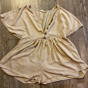 Taupe Button Up Romper